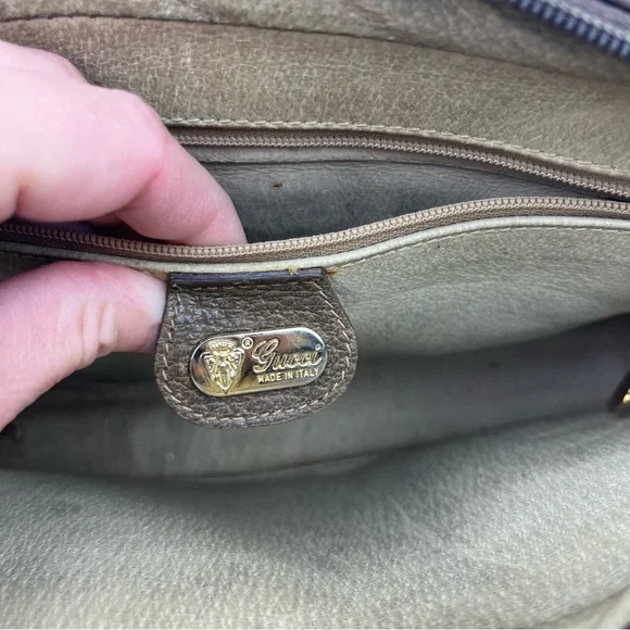 Gucci Vintage Ophidia Leather Web Green and Red Strip Textured Crossbody Handbag - Picture 14 of 15